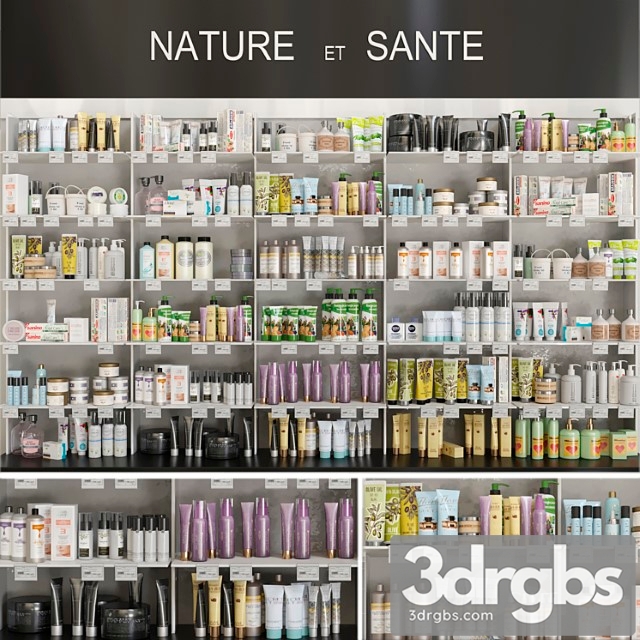 Large Showcase In A Pharmacy With Cosmetics 3 Beauty Salon 3dsmax Download - thumbnail 1