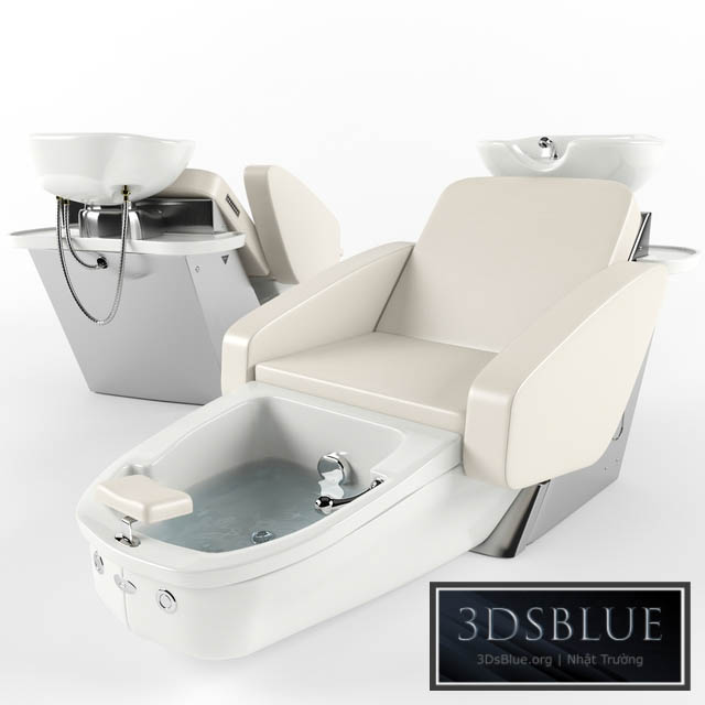 Maletti Mercury Air Massage wash unit with pedicure bowl 3DS Max - thumbnail 3