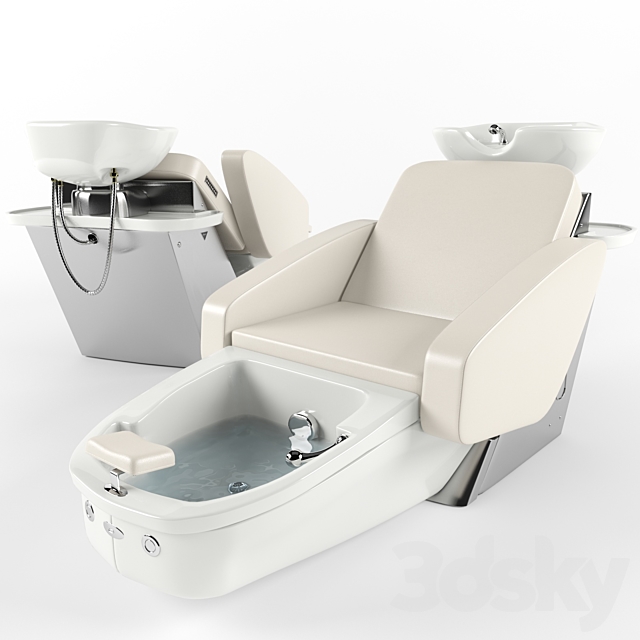 Maletti Mercury Air Massage wash unit with pedicure bowl 3DSMax File - thumbnail 1