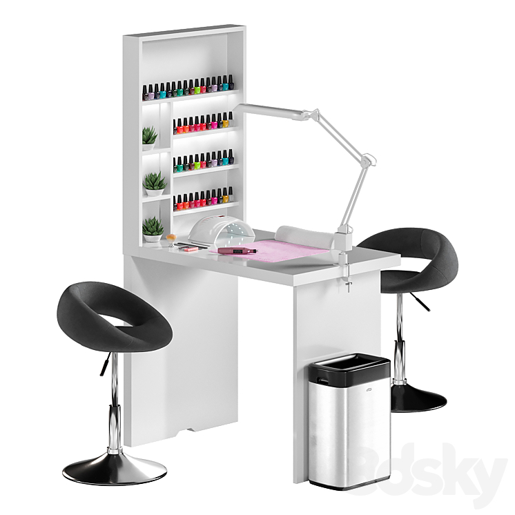 Manicure table 3DS Max Model - thumbnail 3