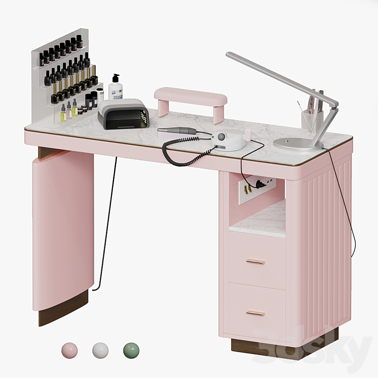 Manicure table Yoocell OC1850 3DS Max Model - thumbnail 1