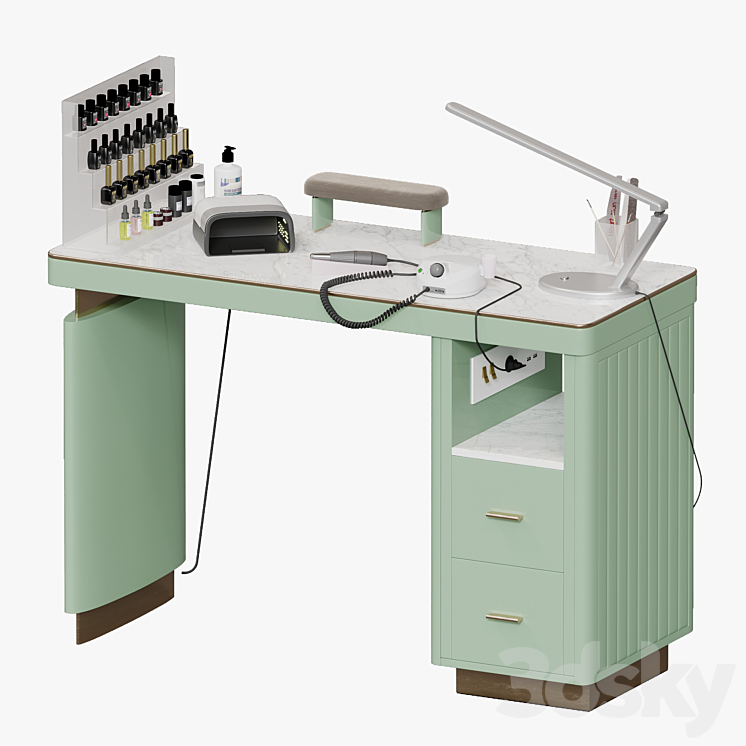 Manicure table Yoocell OC1850 3DS Max Model - thumbnail 2