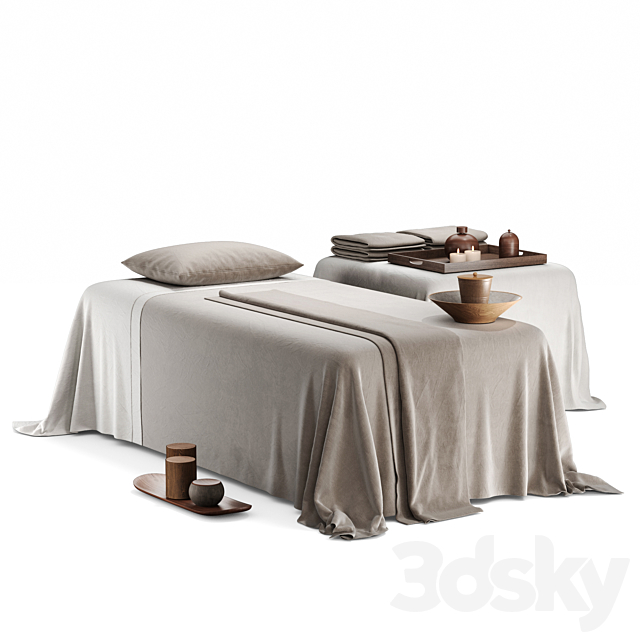 Massage table with decorative filling 3ds Max - thumbnail 1