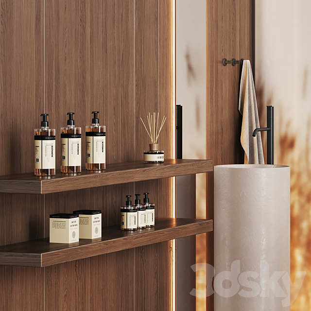 Modern minimalistic spa with wheat ears behind glass 3DS Max Model - thumbnail 2