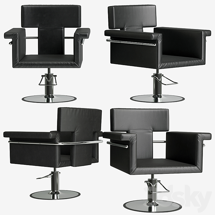 Nicole_chair (Nicole hairdresser's armchair) 3DS Max - thumbnail 1