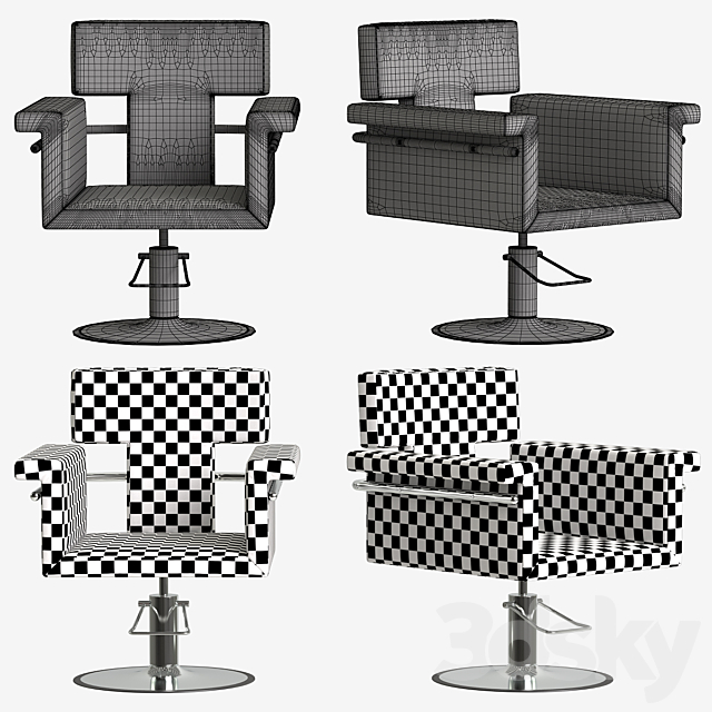 Nicole_chair (Nicole hairdresser’s armchair) 3DSMax File - thumbnail 3