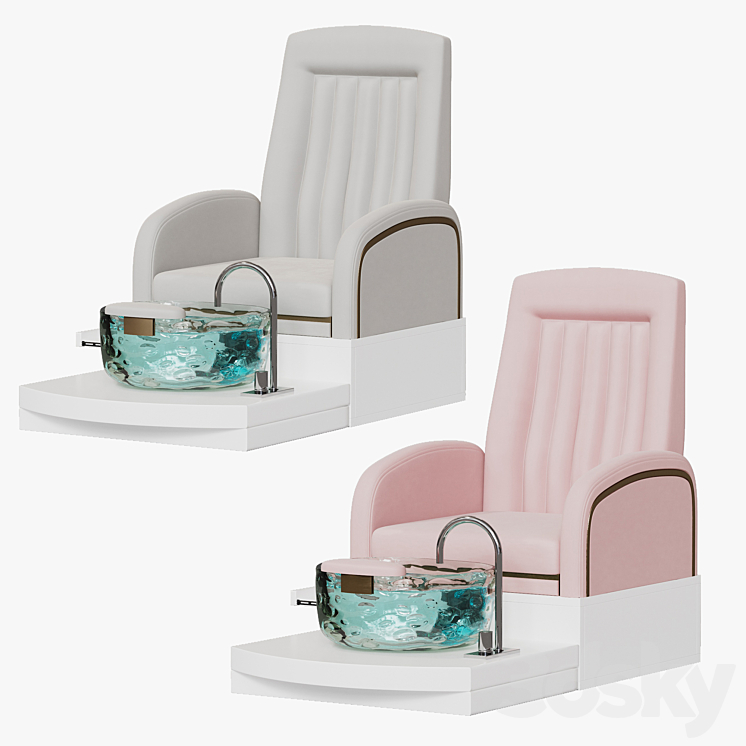 Pedicure chair Yoocell OC1087 3DS Max Model - thumbnail 2