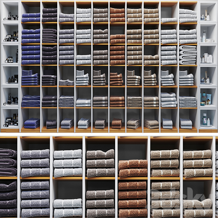 Rack with towels. Cosmetics 3DS Max - thumbnail 1