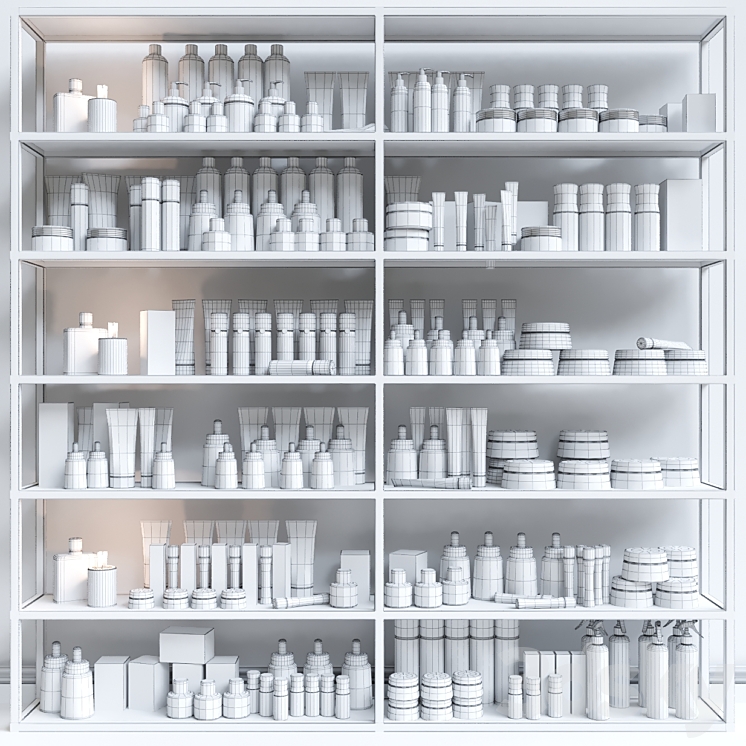 Set of luxury cosmetics for cosmetology and beauty salon. make up and bathroom accessories 3DS Max - thumbnail 2