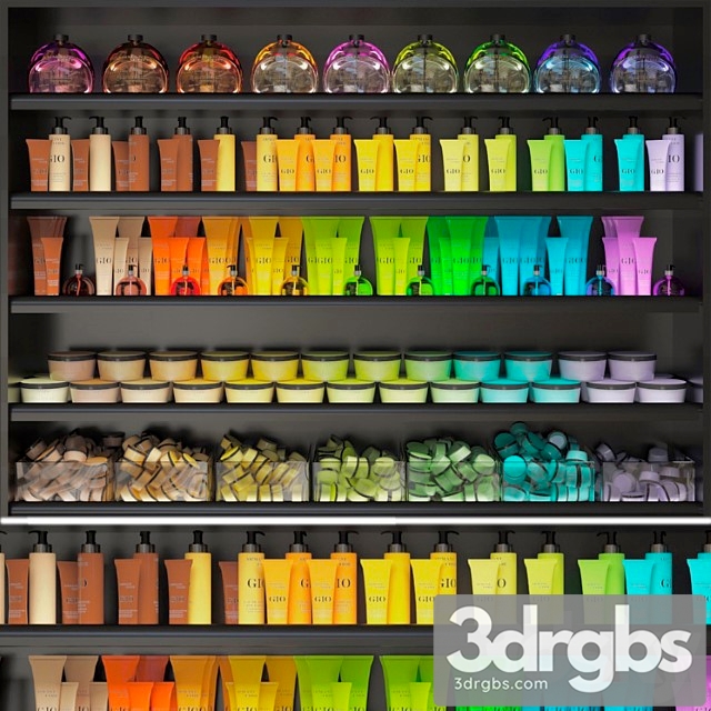 Set of multi-colored cosmetics. beauty saloon 3dsmax Download - thumbnail 1