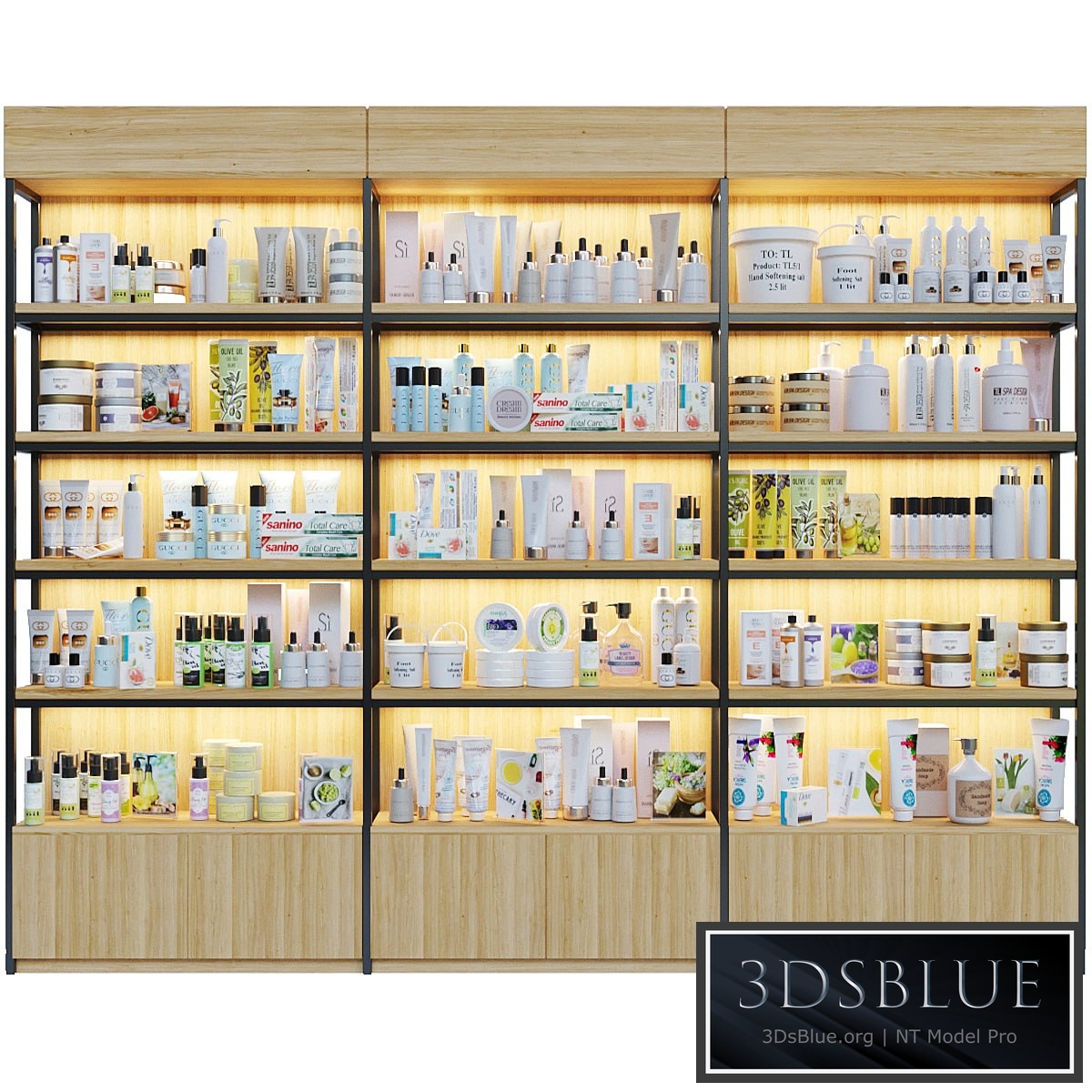 Showcase in a pharmacy with cosmetic care products 8 3DS Max - thumbnail 3