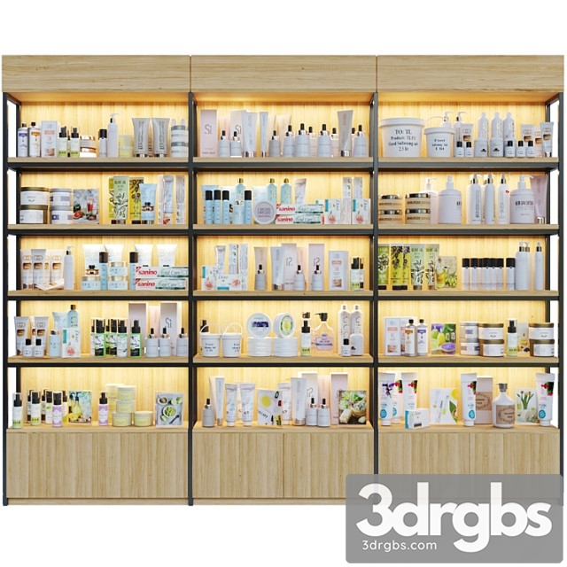 Showcase in a pharmacy with cosmetic care products 8 - thumbnail 1