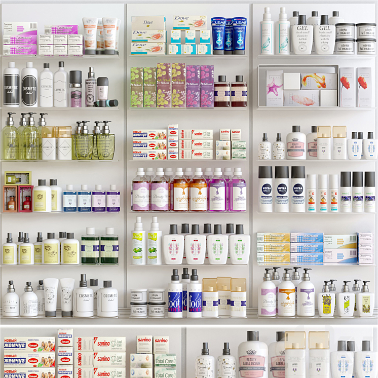 Showcase in a pharmacy with cosmetics 5 3DS Max - thumbnail 1