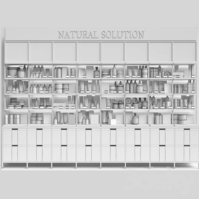 Showcase in a pharmacy with cosmetics. Beauty salon 4 3DS Max Model - thumbnail 2