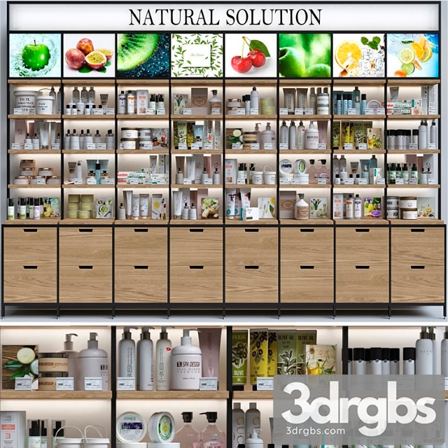 Showcase in a pharmacy with cosmetics. beauty salon 4 3dsmax Download - thumbnail 1