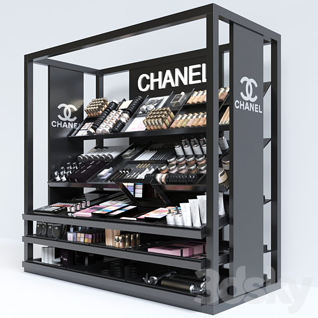 Showcase in duty free or beauty salons with professional cosmetics. Make-Up 3DSMax File - thumbnail 2