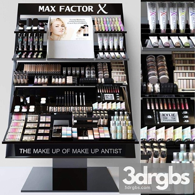 Showcase with professional cosmetics for beauty salons or duty free. make up 3 3dsmax Download - thumbnail 1