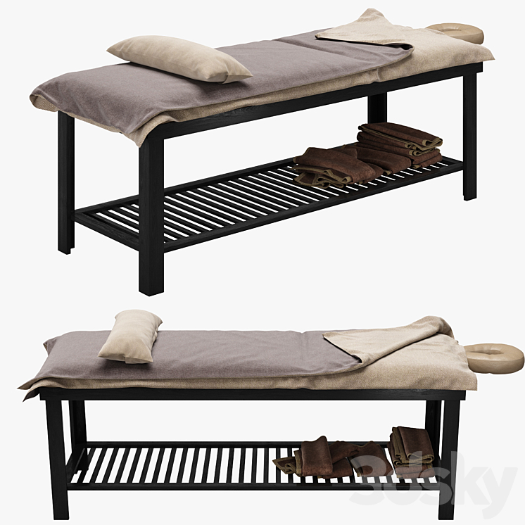 Spa Bed Massage Table 3DS Max - thumbnail 1