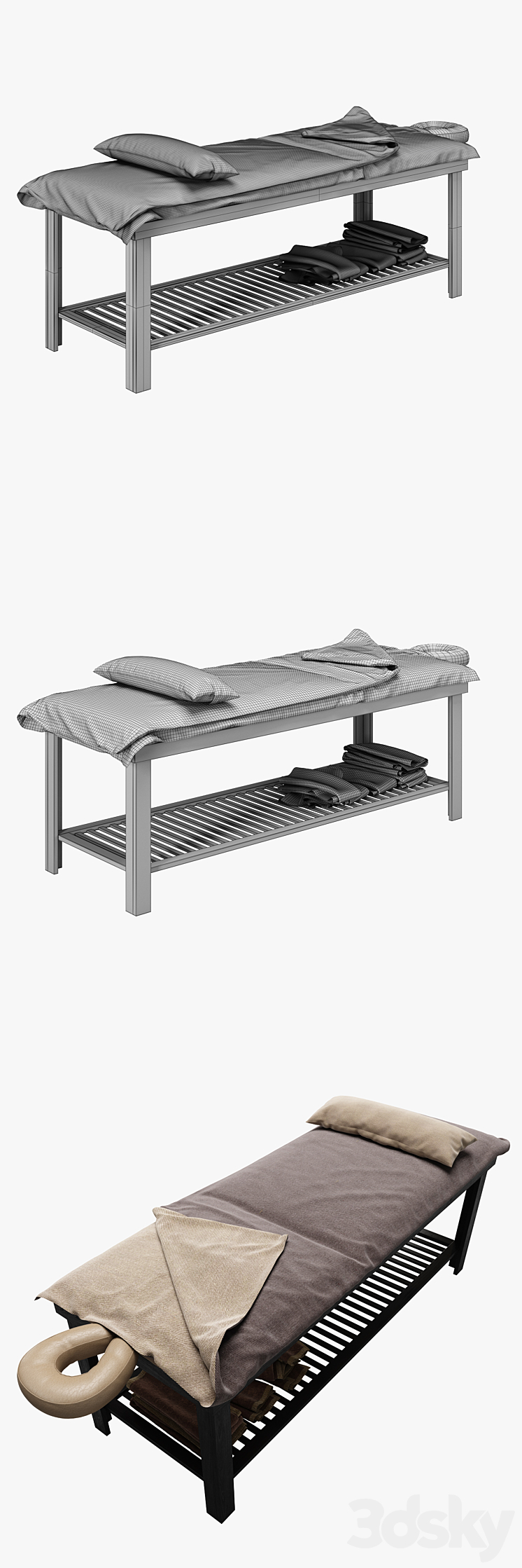 Spa Bed Massage Table 3DS Max - thumbnail 2