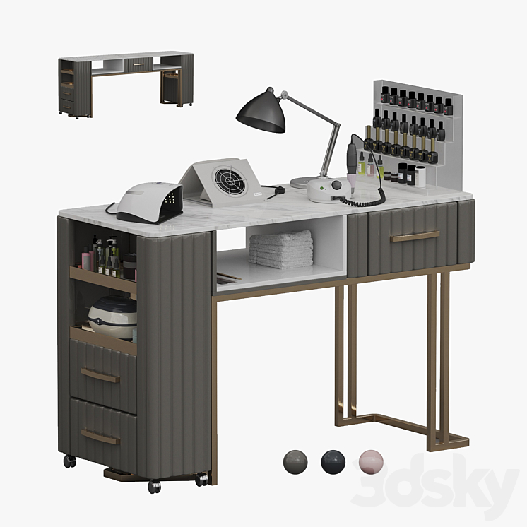 Table for manicure 3DS Max Model - thumbnail 3