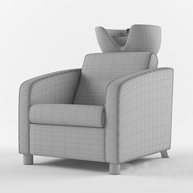 washing chair salon stephanie 3DS Max Model - thumbnail 3