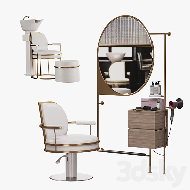 Watson Cindarella Hairdresser Workstation 3ds Max - thumbnail 1