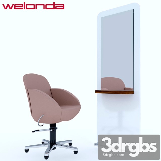 Weloda vida chair and style mirror 3dsmax Download - thumbnail 1
