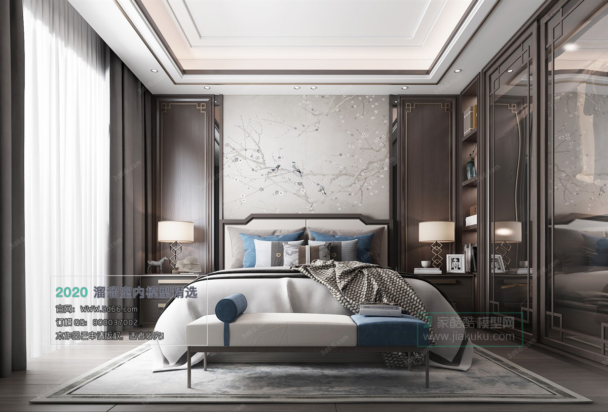 BEDROOM – CHINESE STYLE – 3D MODELS – 007 - thumbnail 1