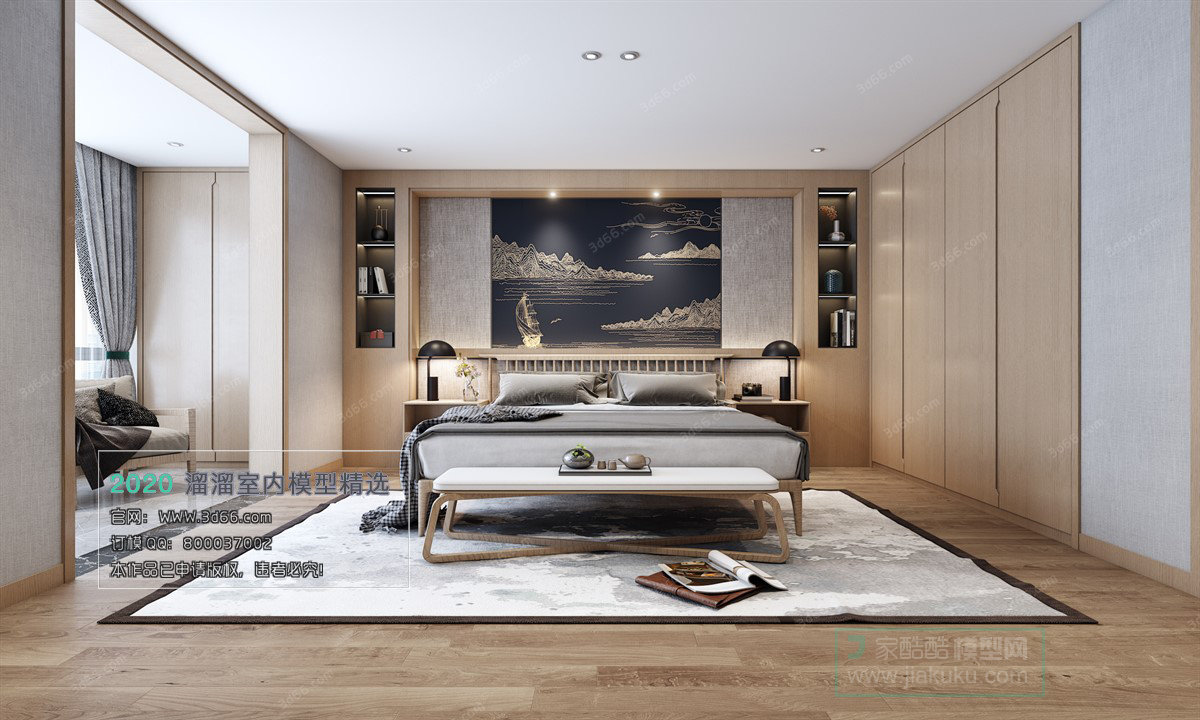 BEDROOM – CHINESE STYLE – 3D MODELS – 009 - thumbnail 1