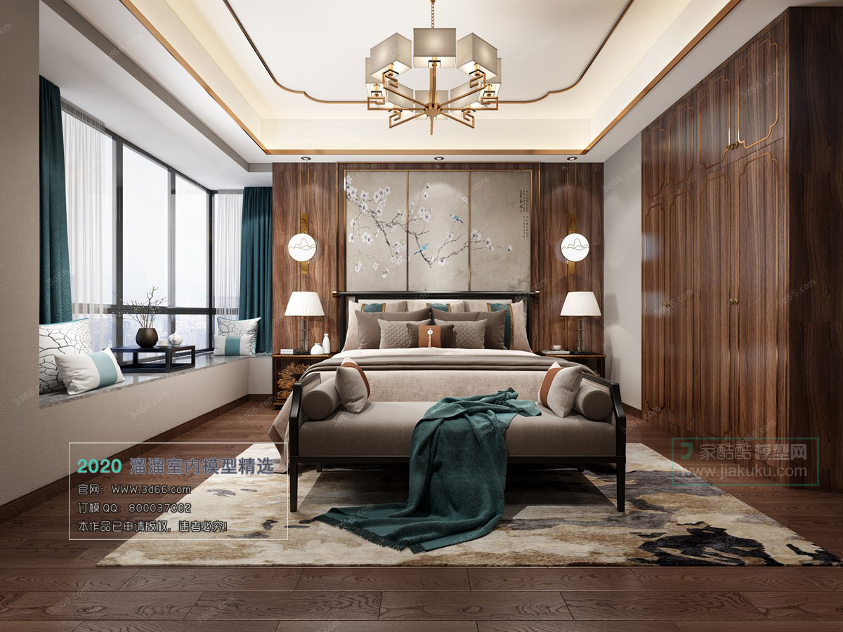 BEDROOM – CHINESE STYLE – 3D MODELS – 011 - thumbnail 1