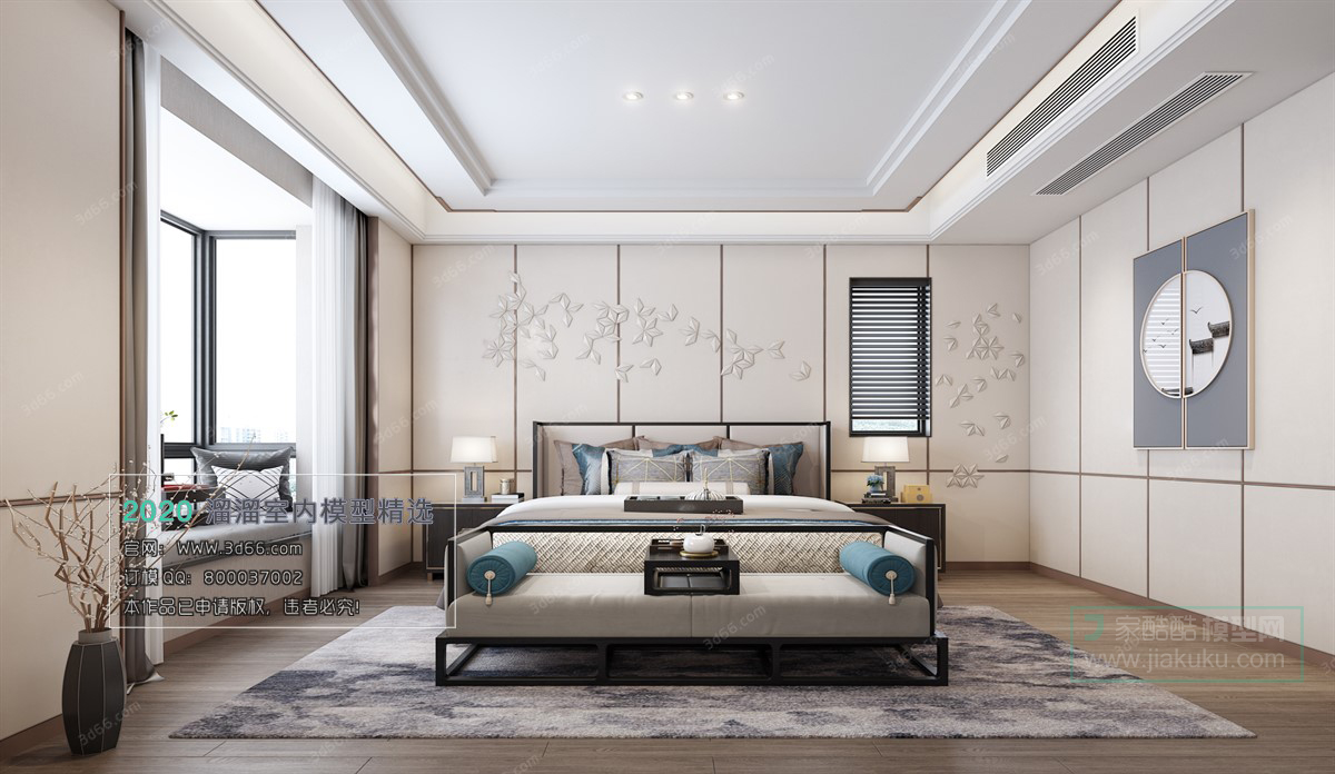 BEDROOM – CHINESE STYLE – 3D MODELS – 012 - thumbnail 1