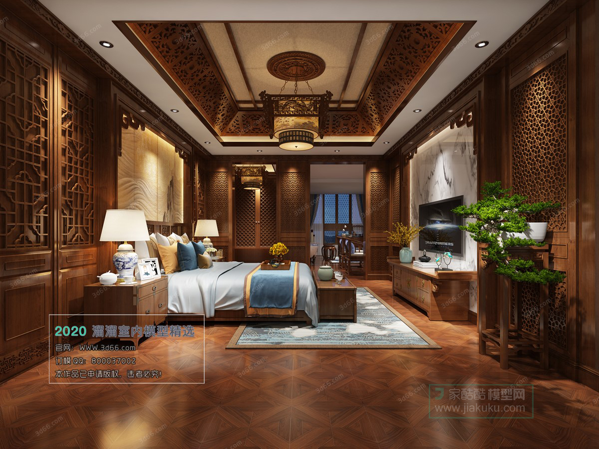 BEDROOM – CHINESE STYLE – 3D MODELS – 013 - thumbnail 1