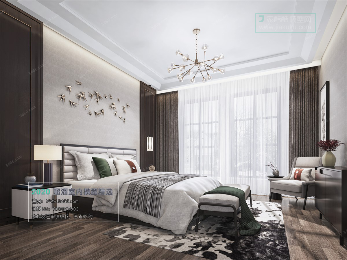 BEDROOM – CHINESE STYLE – 3D MODELS – 014 - thumbnail 1