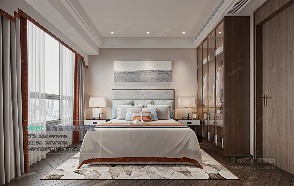 BEDROOM – CHINESE STYLE – 3D MODELS – 016 - thumbnail 1