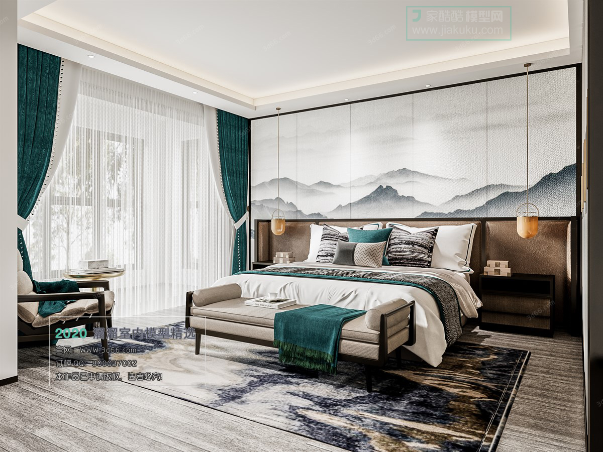 BEDROOM – CHINESE STYLE – 3D MODELS – 017 - thumbnail 1
