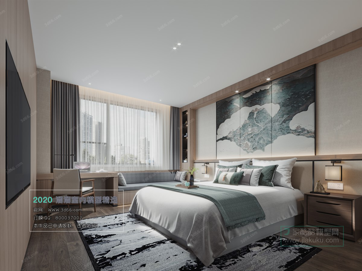 BEDROOM – CHINESE STYLE – 3D MODELS – 022 - thumbnail 1