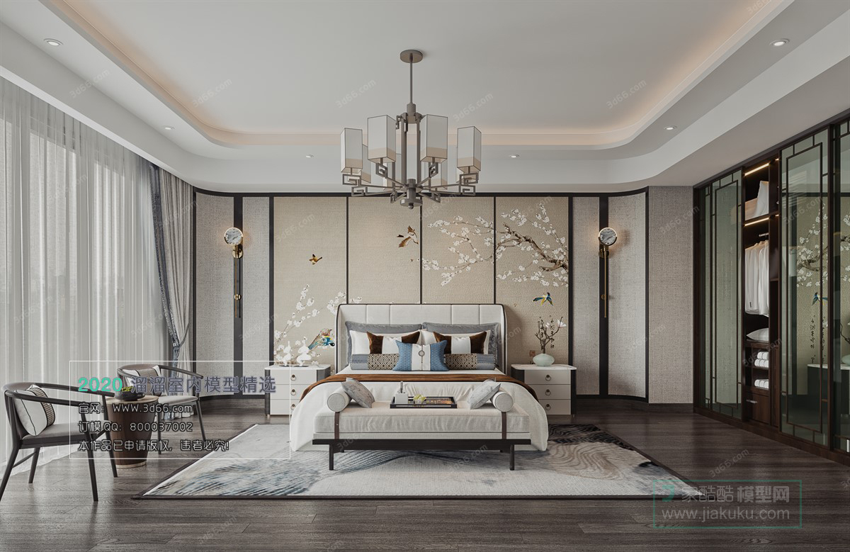 BEDROOM – CHINESE STYLE – 3D MODELS – 025 - thumbnail 1