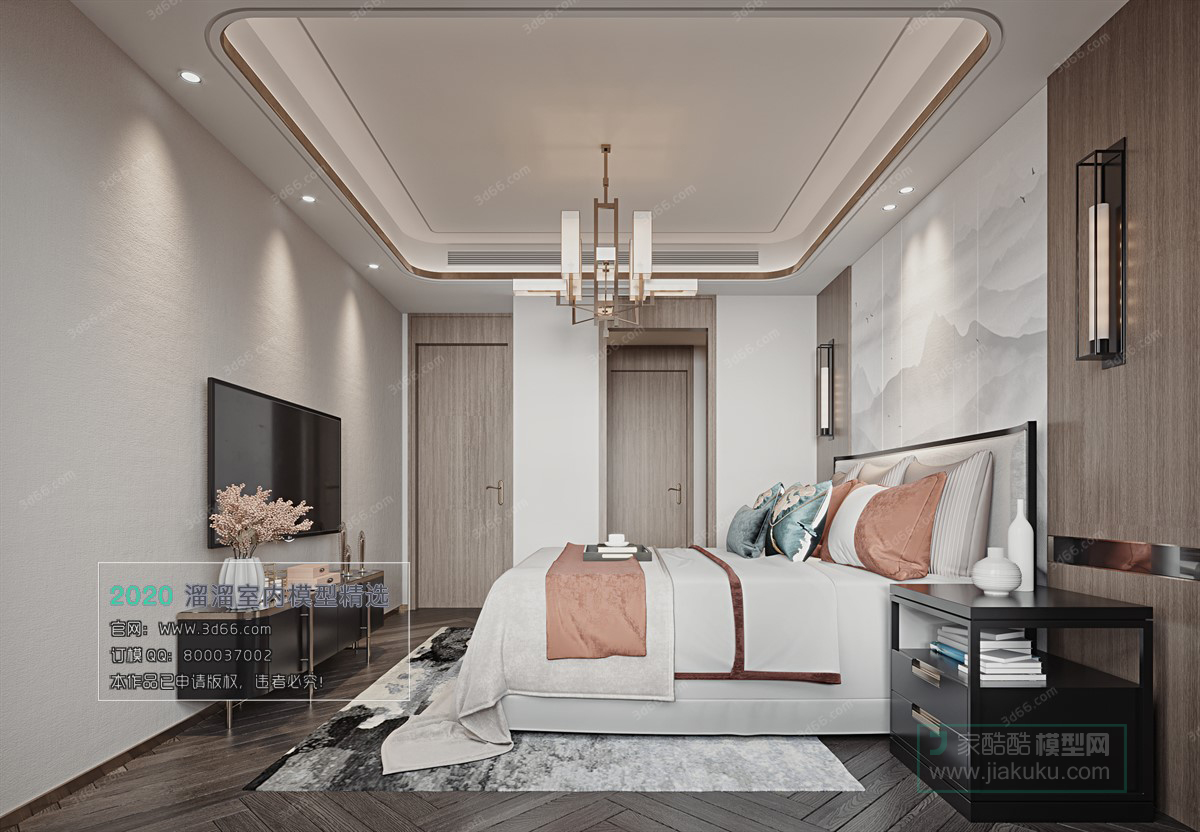 BEDROOM – CHINESE STYLE – 3D MODELS – 029 - thumbnail 1