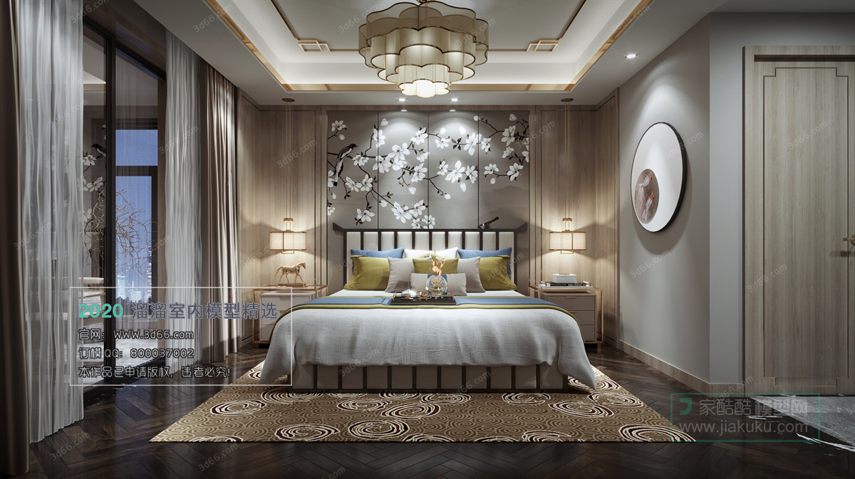 BEDROOM – CHINESE STYLE – 3D MODELS – 031 - thumbnail 1