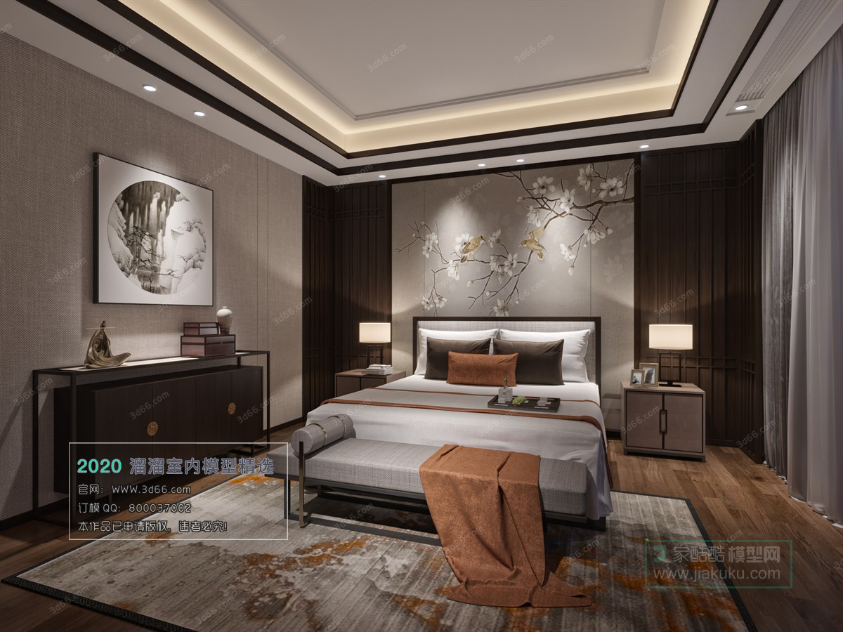 BEDROOM – CHINESE STYLE – 3D MODELS – 032 - thumbnail 1