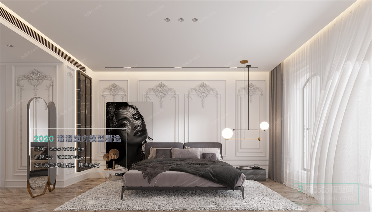 BEDROOM – 3D MODELS – EUROPEAN STYLE – 012 - thumbnail 1