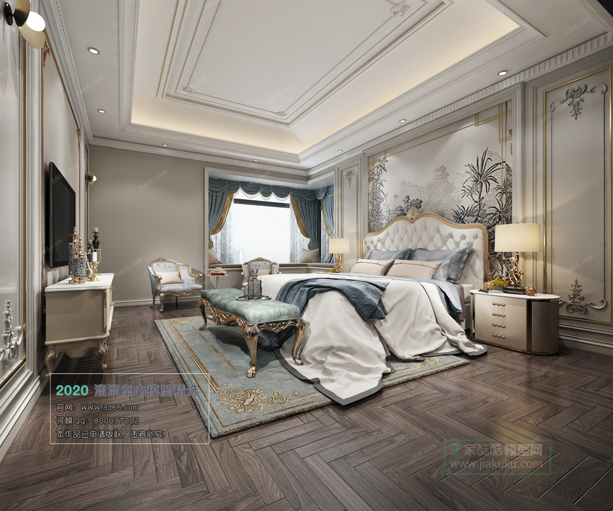 BEDROOM – EUROPEAN STYLE – 3D MODELS – 002 - thumbnail 1