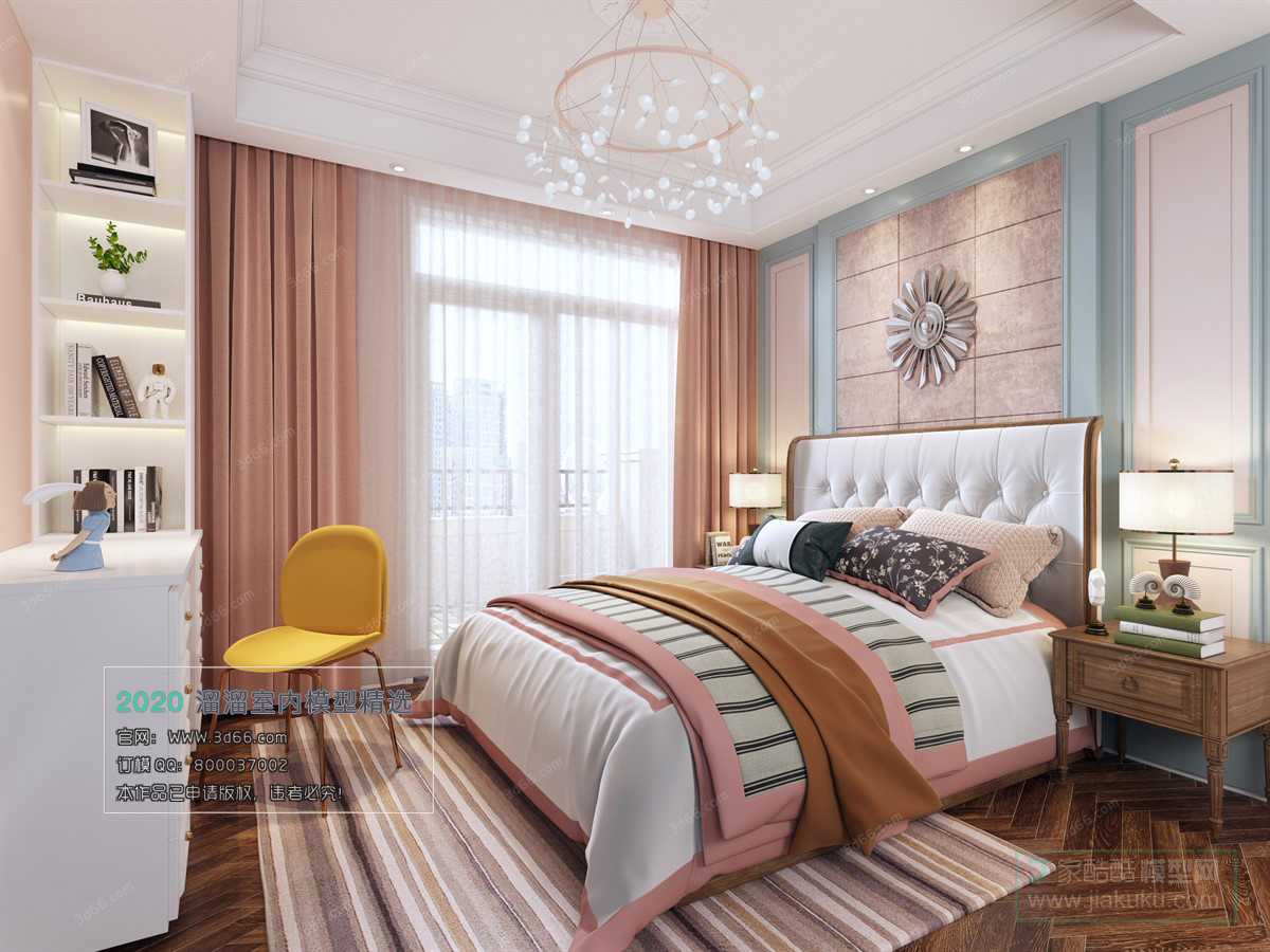 BEDROOM – MODERN STYLE – 3D MODELS – 006 - thumbnail 1