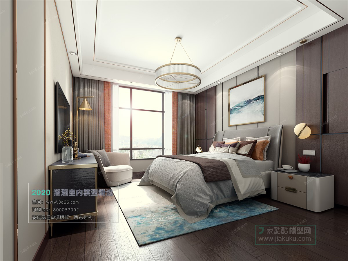 BEDROOM – MODERN STYLE – 3D MODELS – 007 - thumbnail 1