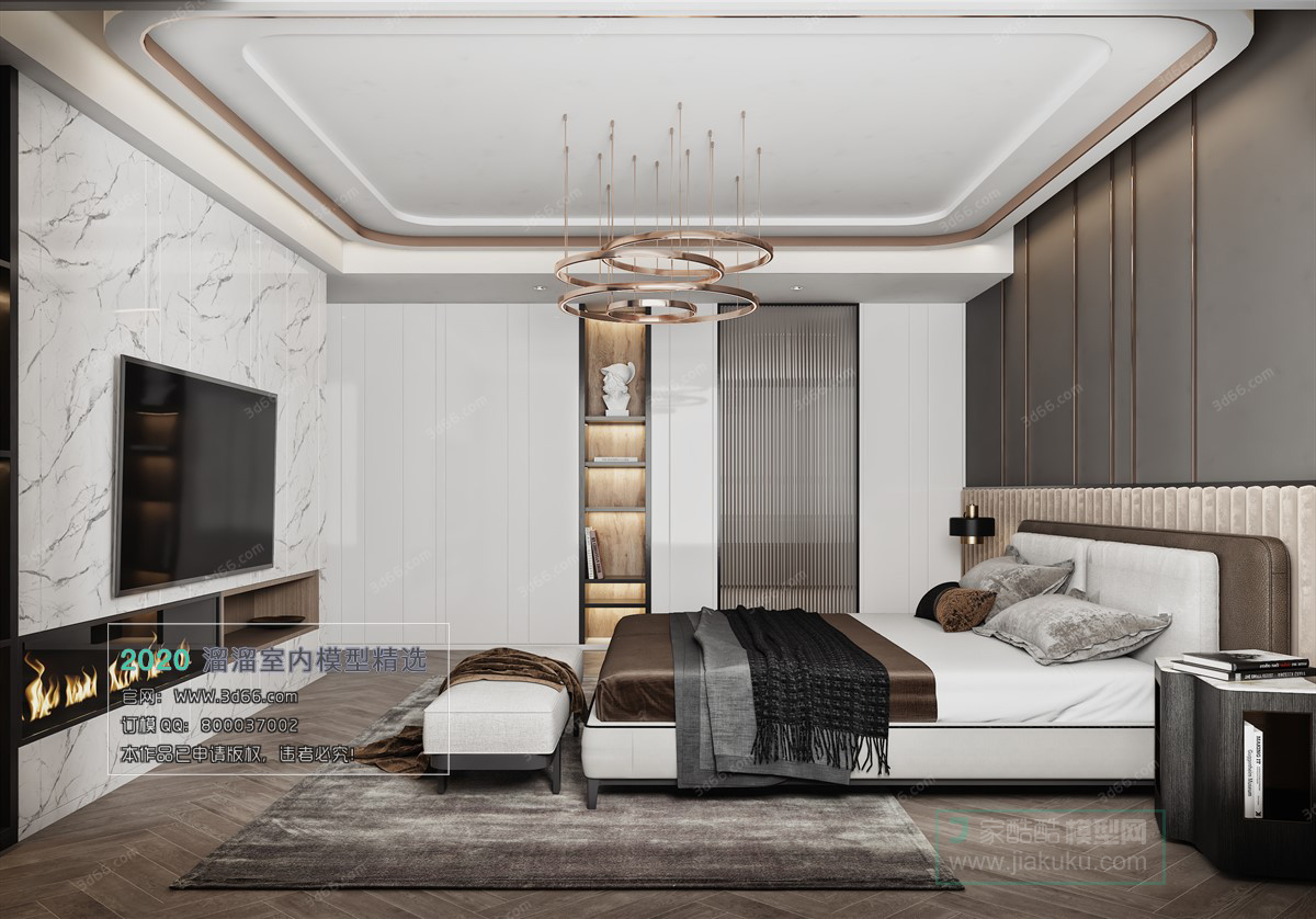 BEDROOM – MODERN STYLE – 3D MODELS – 008 - thumbnail 1