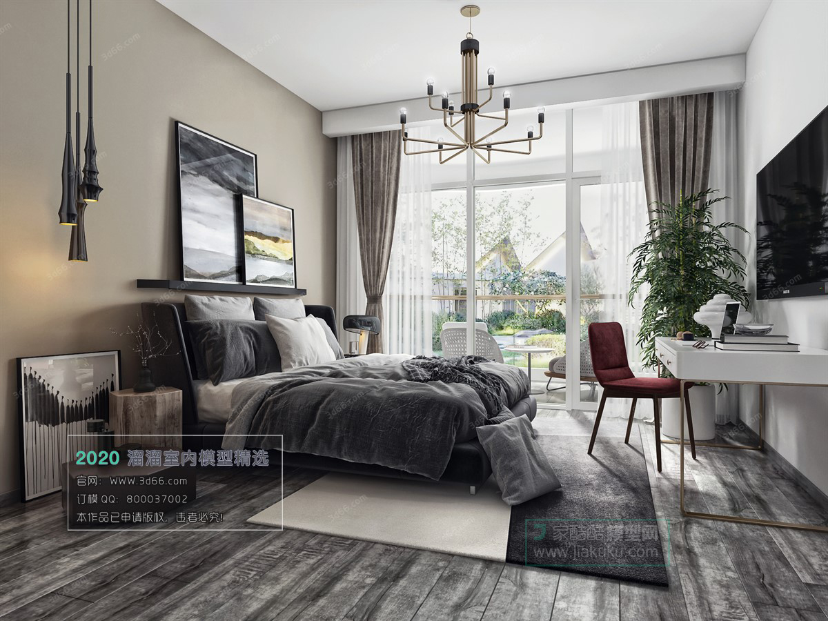 BEDROOM – MODERN STYLE – 3D MODELS – 009 - thumbnail 1