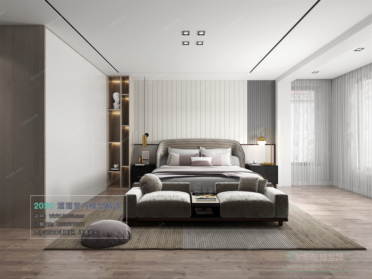 BEDROOM – MODERN STYLE – 3D MODELS – 011 - thumbnail 1