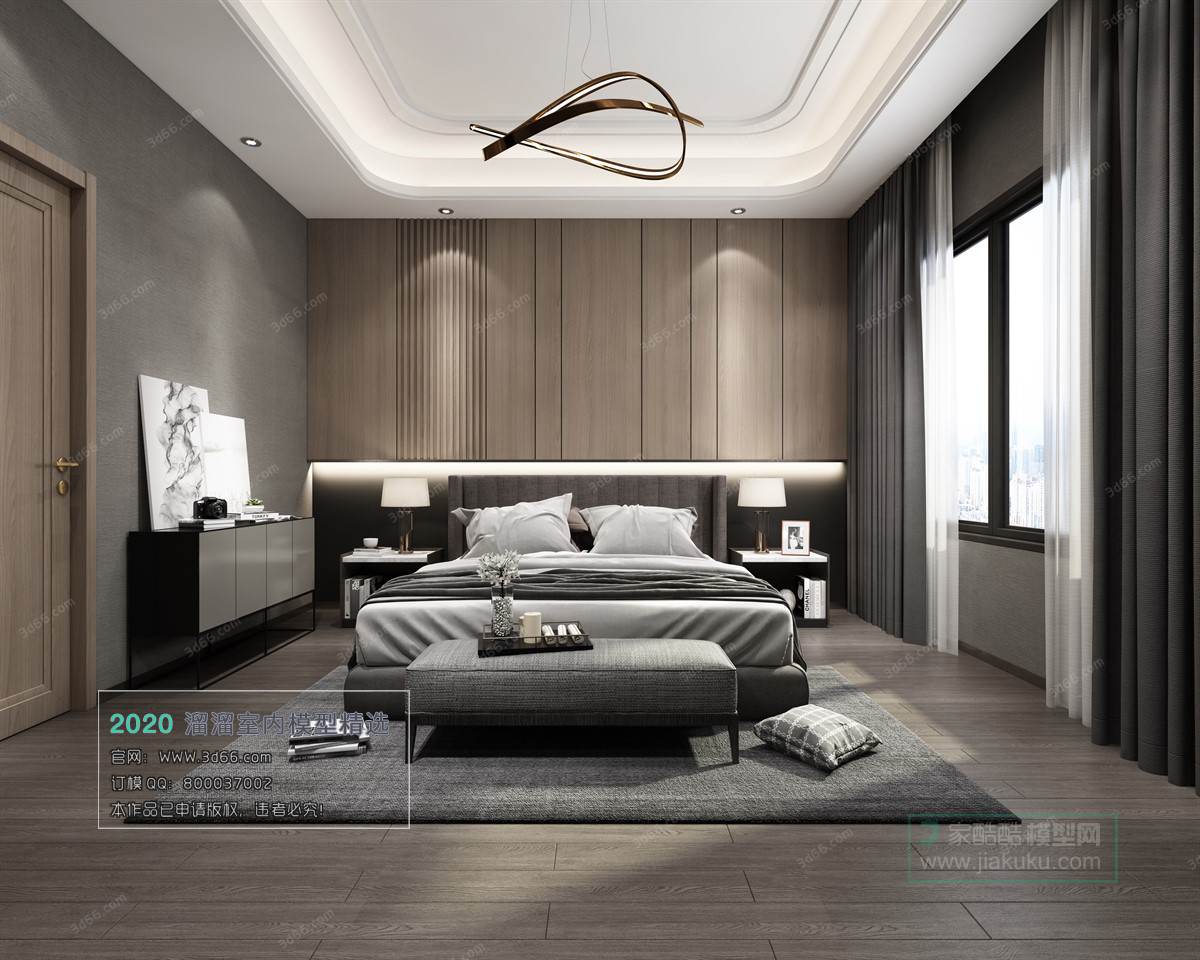 BEDROOM – MODERN STYLE – 3D MODELS – 012 - thumbnail 1