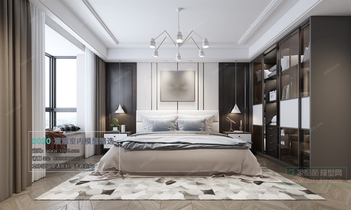 BEDROOM – MODERN STYLE – 3D MODELS – 013 - thumbnail 1