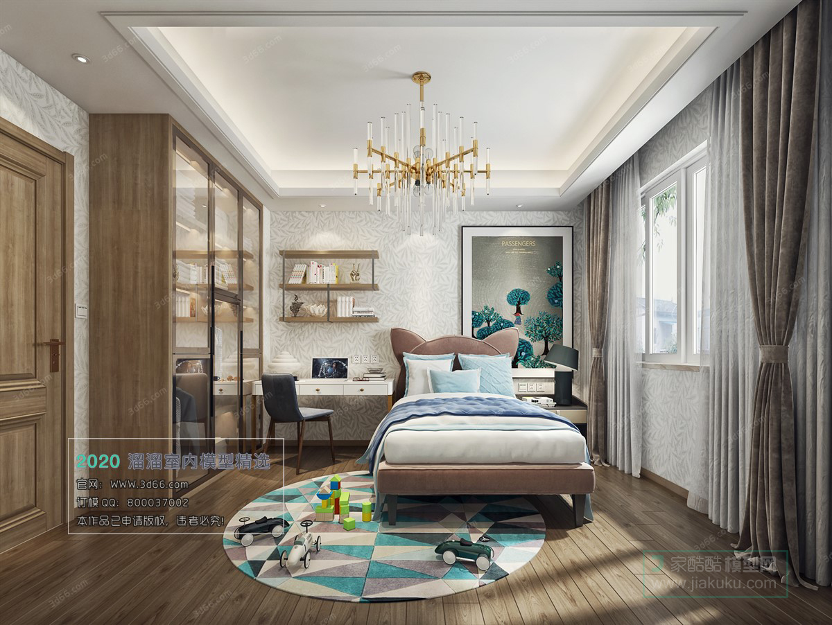 BEDROOM – MODERN STYLE – 3D MODELS – 014 - thumbnail 1